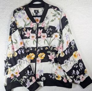 Love & Legend Black Floral Bomber Jacket